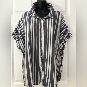 Striped dolman sleeve blouse